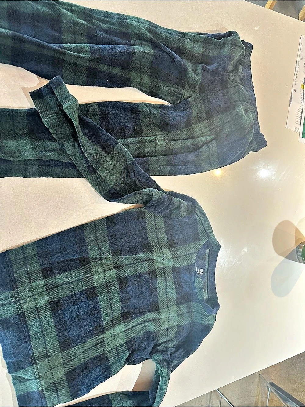 Gap unisex Plaid Pajama Set Blue & Green Size 8 Like New